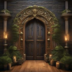Craft a pattern of enchanted doors, each leading to a different realm of fantasy2