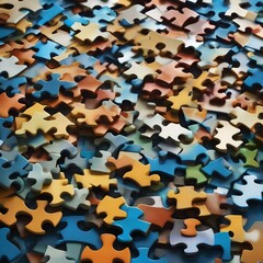 An abstract mosaic of interlocking puzzle pieces, each representing a different emotion or idea1
