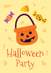 This is a haloween illustration. Can be used as graphic template or a postcard.