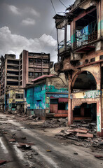 Fototapeta na wymiar a picture of a devastated city 