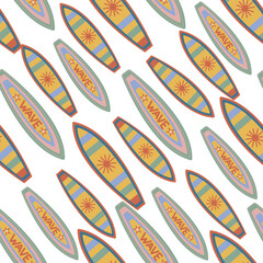 Seamless pattern with surfboards