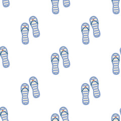 Seamless pattern with sandals and flip-flops