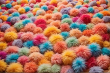 Fototapeta na wymiar Rainbow Colorful Fluffy Fur Ball Texture Wallpaper, Colorful Fluffy Background, Fluffy Fur Background, Fur Texture Background, AI Generative