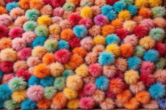 Rainbow Colorful Fluffy Fur Ball Texture Wallpaper, Colorful Fluffy Background, Fluffy Fur Background, Fur Texture Background, AI Generative