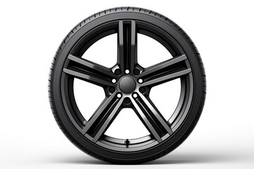 Obraz premium Car wheel on white background. Clipping path included