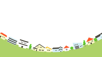 カラフルな街並み背景画像