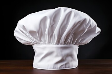 This is a photograph of a chef hat isolated on a white background