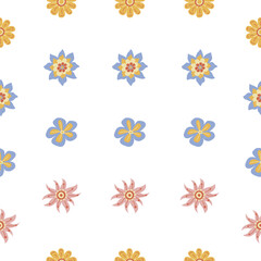 Seamless pattern with vintage flowers