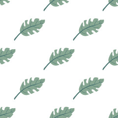 Seamless pattern with leaves monstera - 641549603