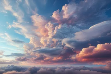 Fototapeten Cloudy Sky Background, Cloud Background, Sky Background, White Clouds Background, AI Generative © Forhadx5