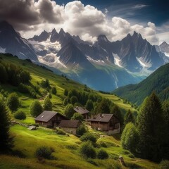 Fototapeta premium swiss mountain village