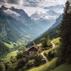 Fototapeta premium swiss alpine village