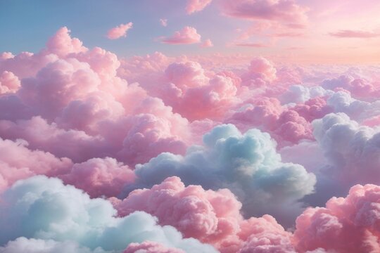 Pastel Clouds Background, Pastel Cloud Background, Dreamy Clouds Background, Pastel Sky Background, AI Generative
