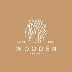 Wood Logo, Wood Fiber Bark Layer Vector, Tree Trunk Inspiration Illustration Design