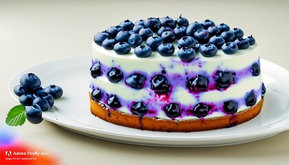 blueberry cheesecake on white