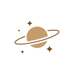Saturn planet icon design template illustration isolated