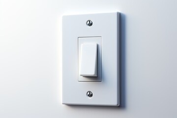 White light switch floating in mid air on white background