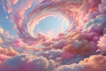 Spiral Cloud, Pastel Clouds Background, Cotton Candy Clouds, Spiral pastel Cloud Background, Dreamy...