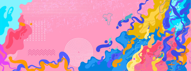 Colorful modern abstract liquid banner