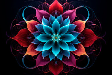 abstract glowing flower pattern background