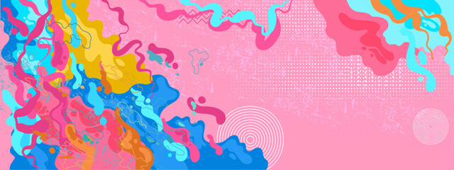 Colorful modern abstract liquid banner