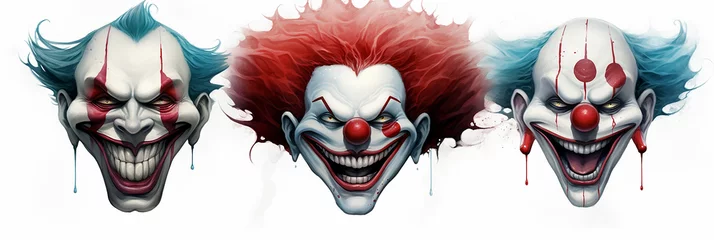 Fotobehang Scary creepy clown heads for Halloween © GS Edwards Studio