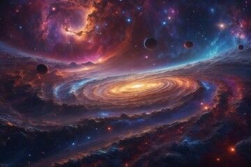 Spiral Universe Background, Space Background, Galaxy background, Milky Way Background, AI Generative