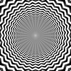 Hypnotic Black and White Optical Illusion