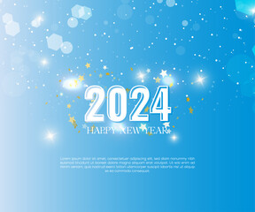 Fototapeta na wymiar Happy New Year 2024 and Merry Christmas Background, Greeting Card, Celebrations Banner and 2024 Happy New Year Background.