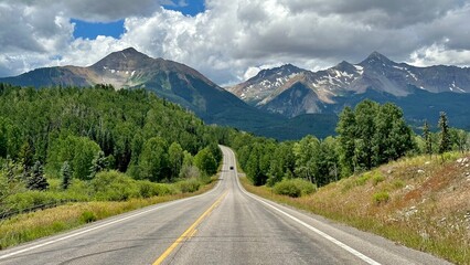 road in the mountains in Colorado 