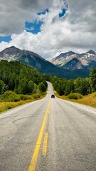 Naklejka premium road to the mountains