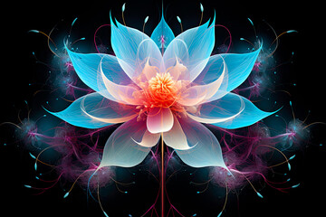 abstract fractal glowing flower