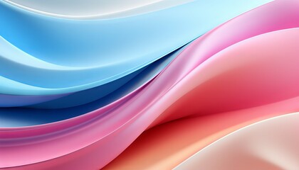 Fototapeta premium Abstract colorful fluorescent background of curvy ribbon. Modern wallpaper of folded paper. Pink yellow blue gradient