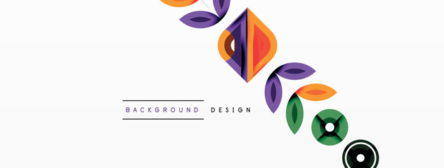 Colorful triangles and circles abstract background. Design for wallpaper, banner, background, landing page, wall art, invitation, prints, posters