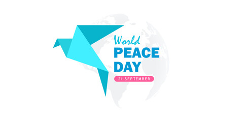 Fototapeta premium world peace day - 21 september. peace day celebration with abstract dove design ornament