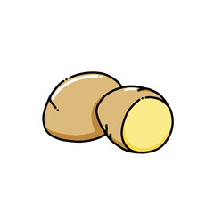 potato icon in colors and filled outline style