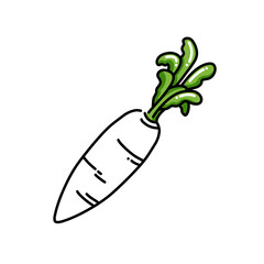 radish icon in colors and filled outline style