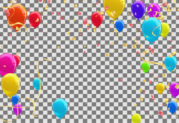 Background design with many balloons illustration