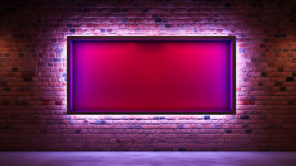 Red wall with neon frame background