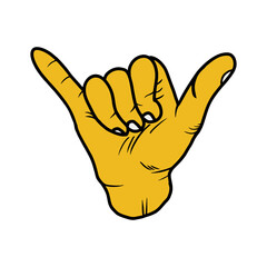 Obraz premium Shaka Hand Symbol Gesture vector