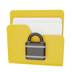 3D Rendering Secure Folder Icon Object