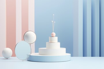 Stylish blue and white composition with leaf. Suitable for contemporary designs and nature themes.