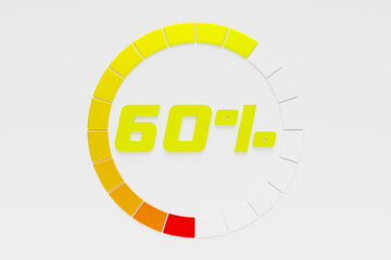 Infographic chart element with percentage 3d realistic illustration