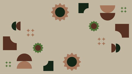 Brown black and green modern geometric background with shapes