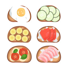 Set of Healthy Toast Toppings