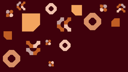 Brown orange and peach modern geometric background with shapes