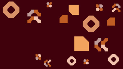 Brown orange and peach modern geometric background with shapes