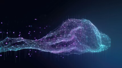 Naklejka premium Abstract neon light background, Generative AI 