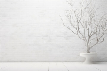 white wall and tree