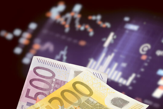 Euro Geldscheine, Börse und die Wirtschaft